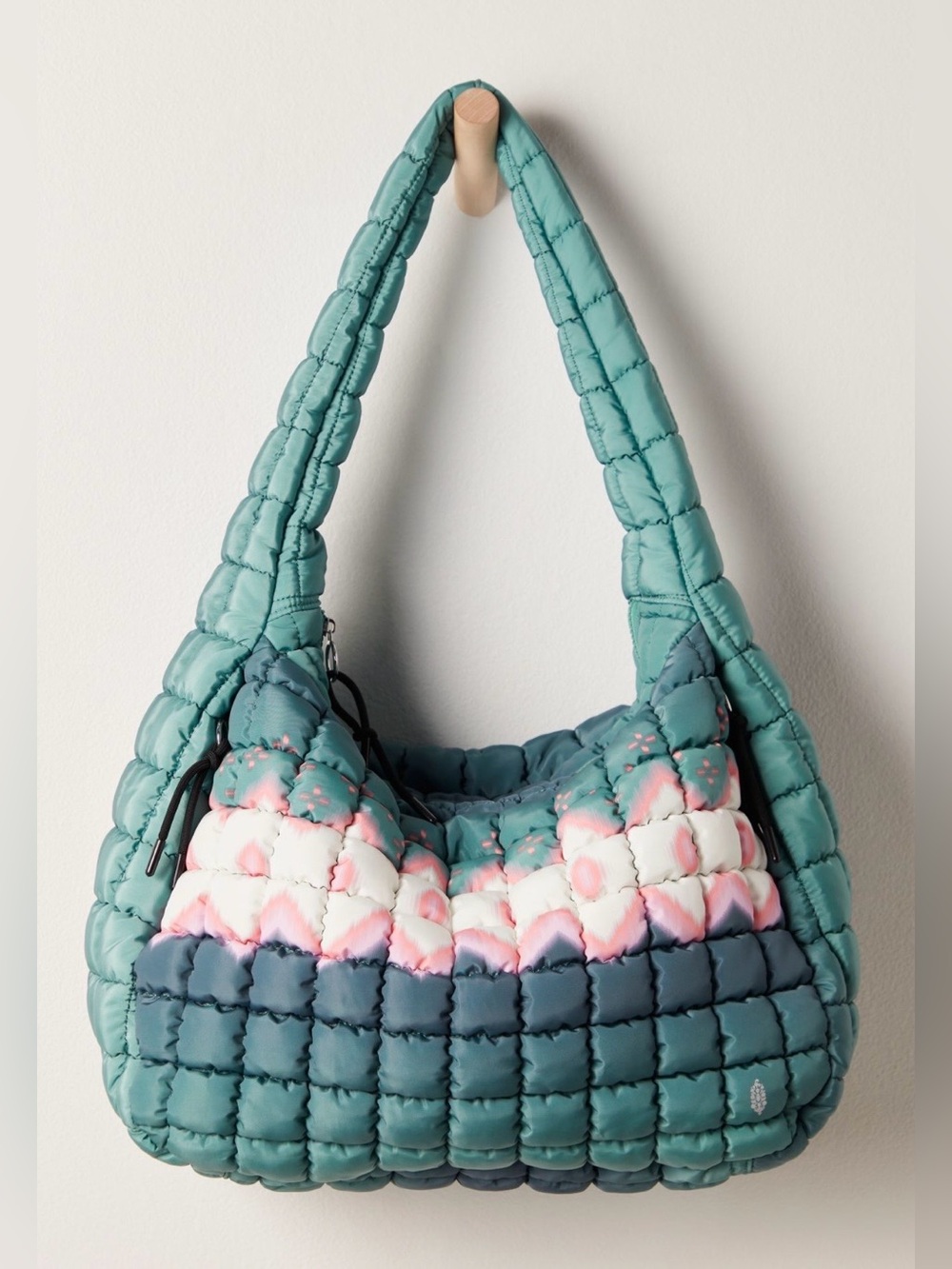 NWT Free People Movement Printed Carryall Bag in Green Glow Tote NEW IN PACKAGE